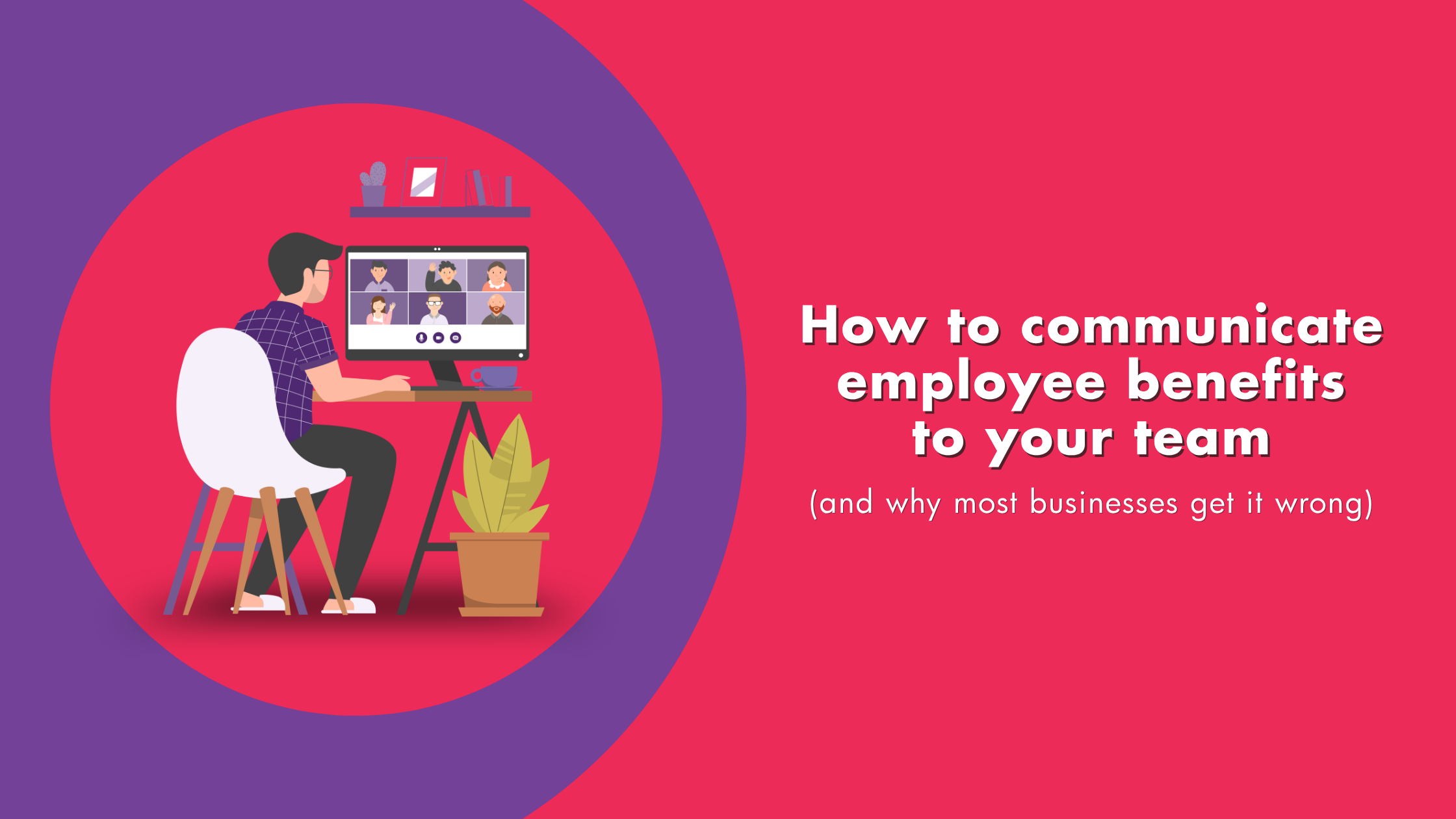 depiction of male professional communicating employee benefits to employees remotely