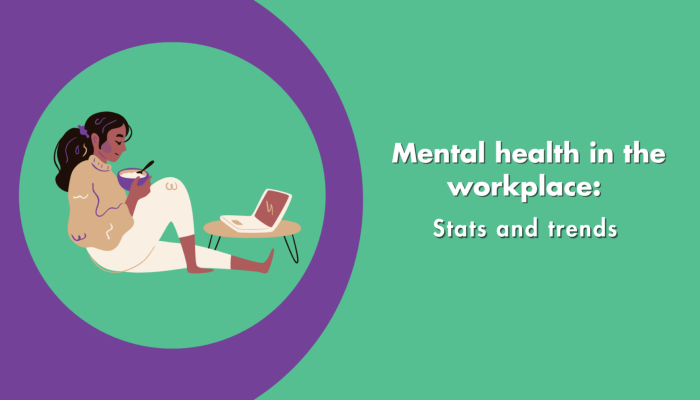 mental health in the workplace: stats and trends - woman lying back with laptop